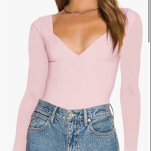 Pink Backless Long Sleeve Shirt